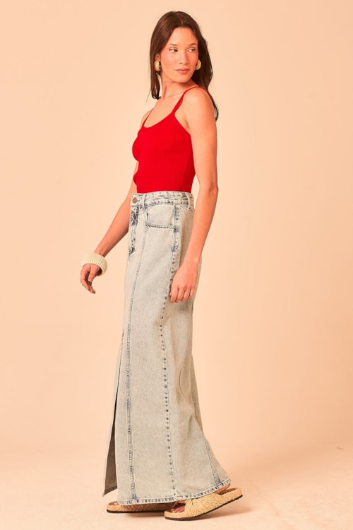 Blusa Tricot Ribana Vermelho Pimenta - foto 1