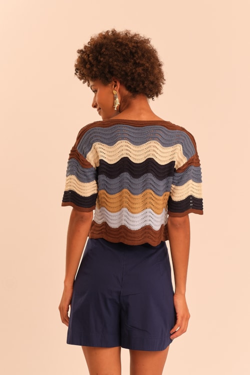 Blusa Tricot Waves Colorido - foto 4