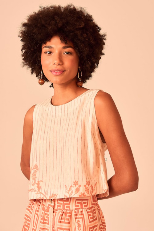 Blusa Tropical Navy Estampado - foto 1