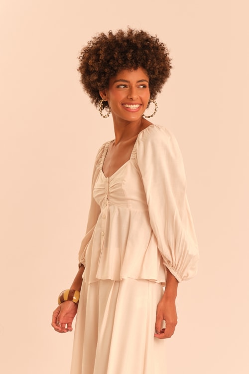 Blusa Viscose Dunas Off - foto 3