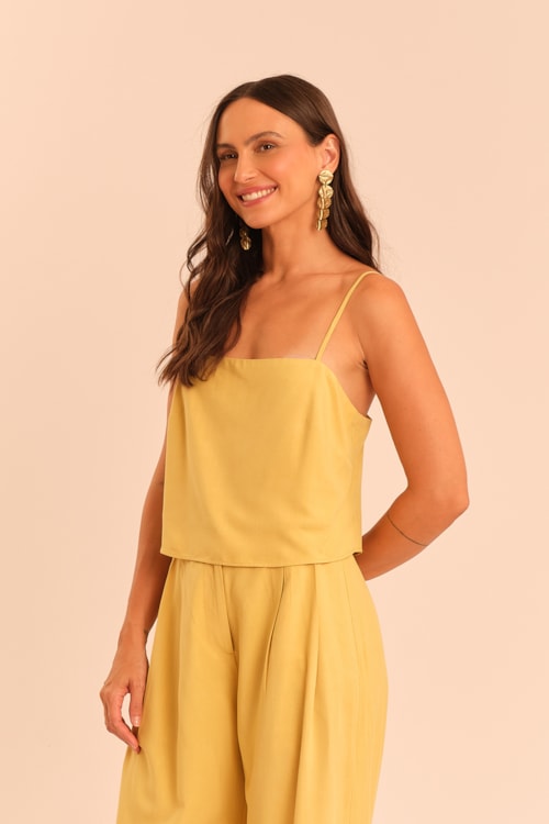 Blusa Viscose Nilo Amarelo Acafrao - foto 2