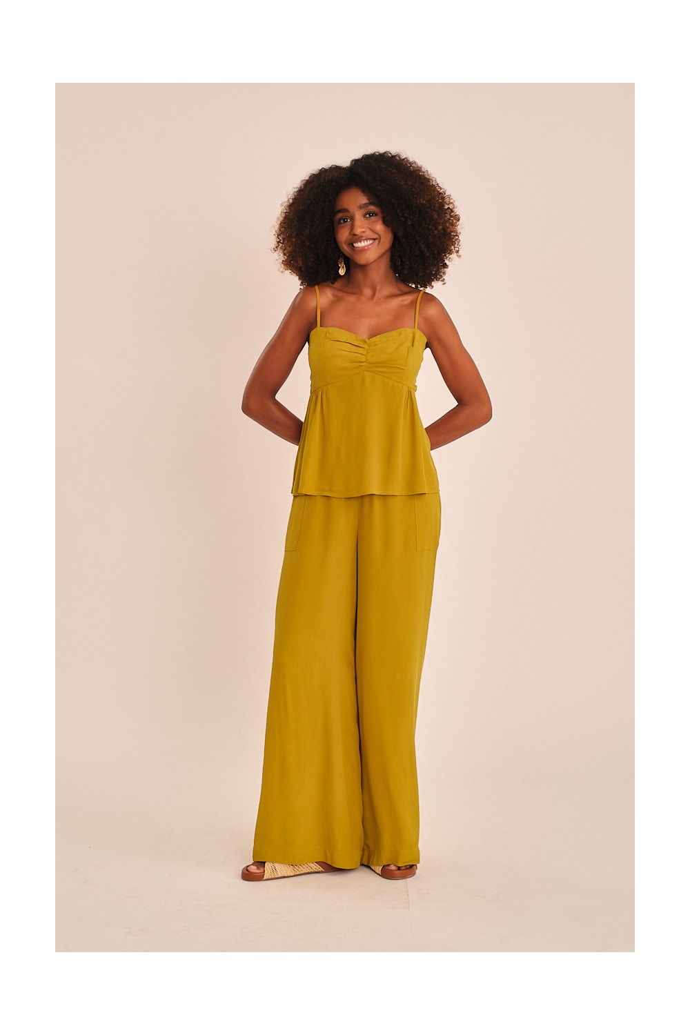 Blusa Viscose Peach Amarelo Camelo