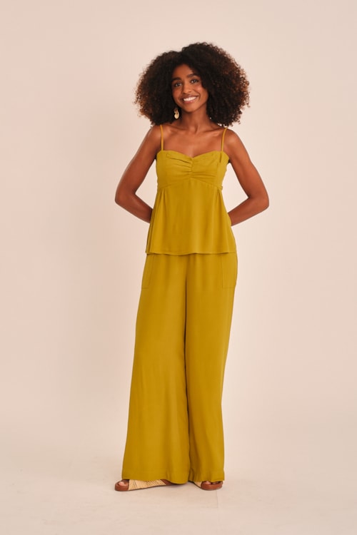 Blusa Viscose Peach Amarelo Camelo - foto 1