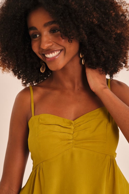 Blusa Viscose Peach Amarelo Camelo - foto 3