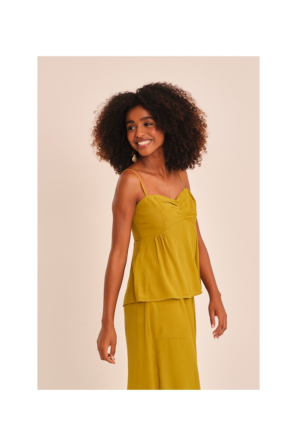 Blusa Viscose Peach Amarelo Camelo