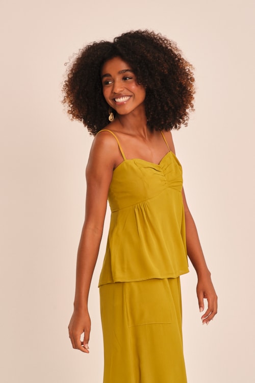 Blusa Viscose Peach Amarelo Camelo - foto 4