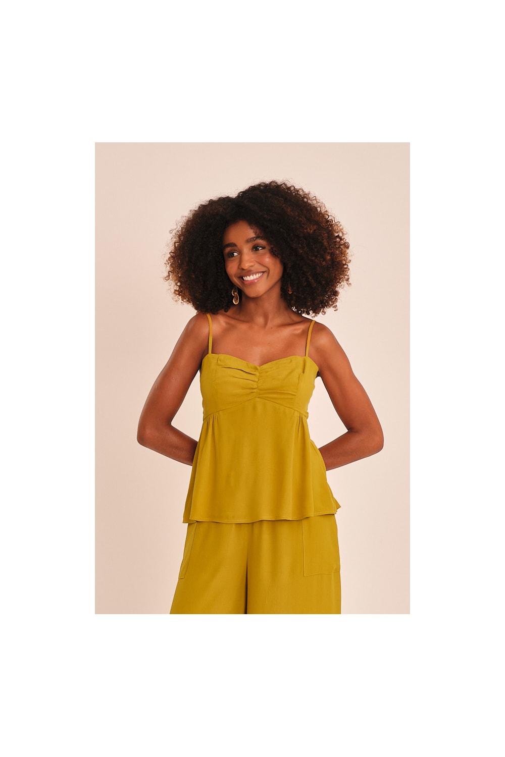 Blusa Viscose Peach Amarelo Camelo