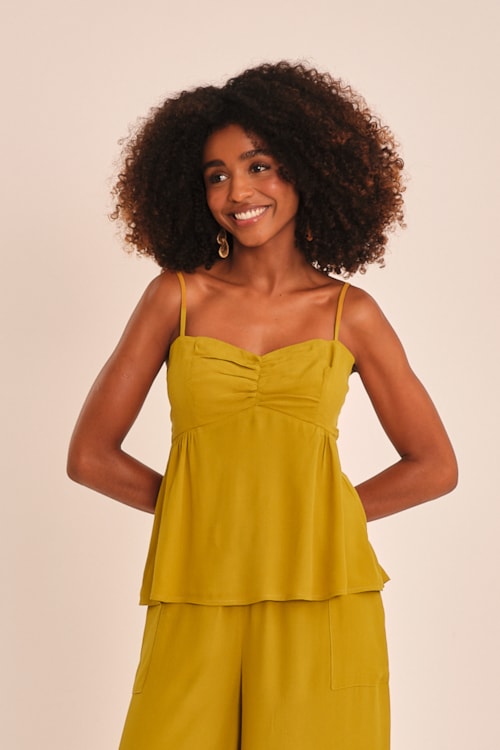 Blusa Viscose Peach Amarelo Camelo - foto 5