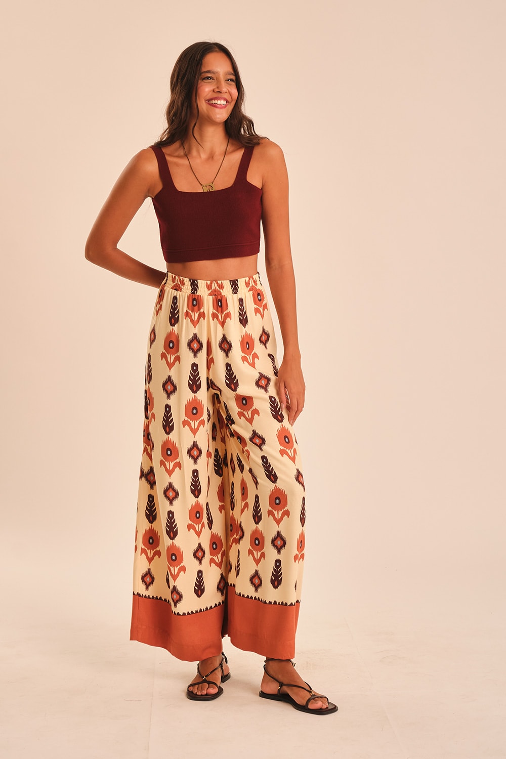 Calca Barrado Ikat Estampado