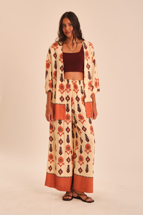 Calca Barrado Ikat Estampado - foto 1