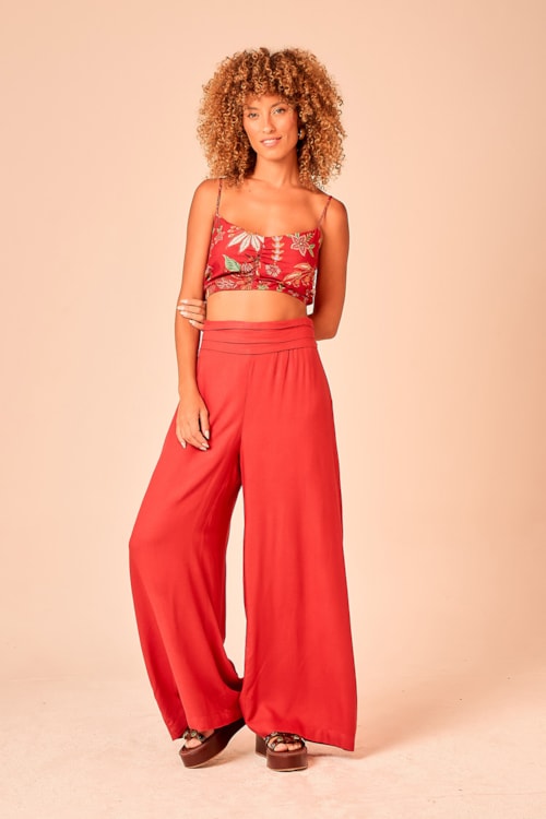 Calca Capri Vermelho Rubi - foto 1