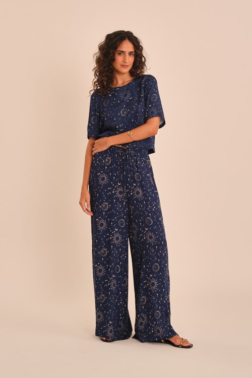 Calca Ceu Indigo Estampado - foto 1