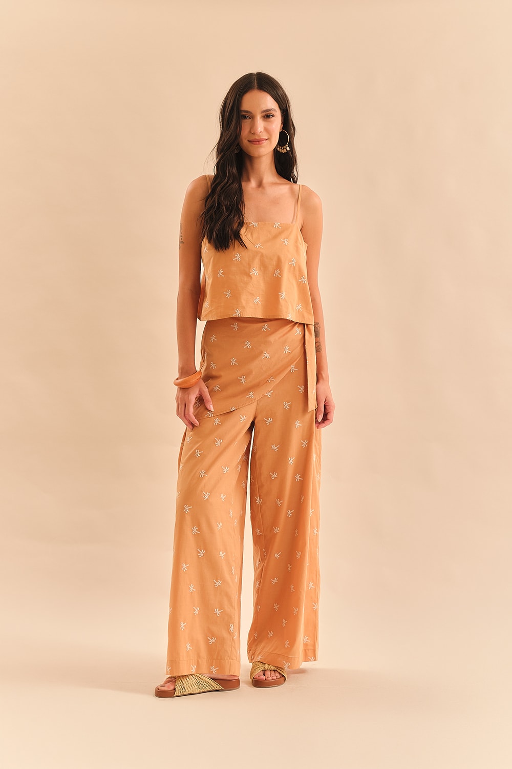 Calca Cotton Coqueiro Laranja Pêssego