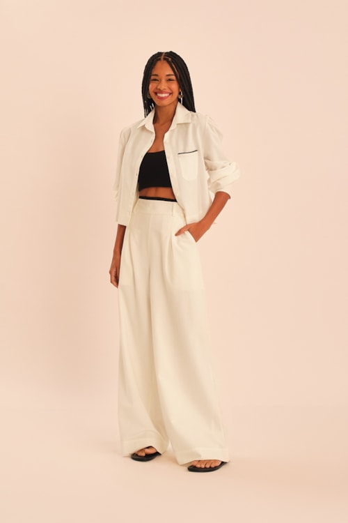 Calca Cotton Detalhe Off - foto 1