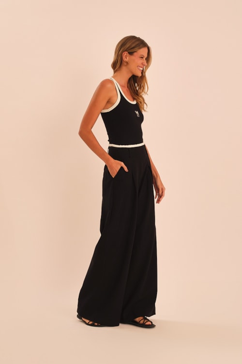 Calca Cotton Detalhe Preto - foto 4