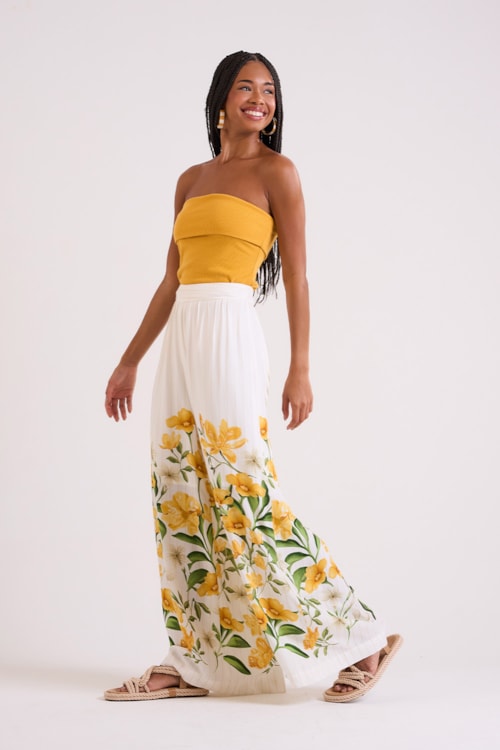 Calca Floral Canola Estampado - foto 3