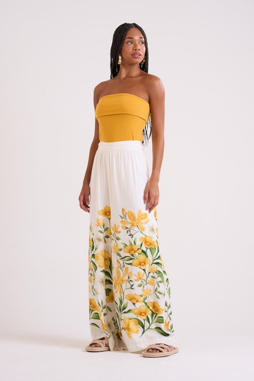 Calca Floral Canola Estampado - foto 1