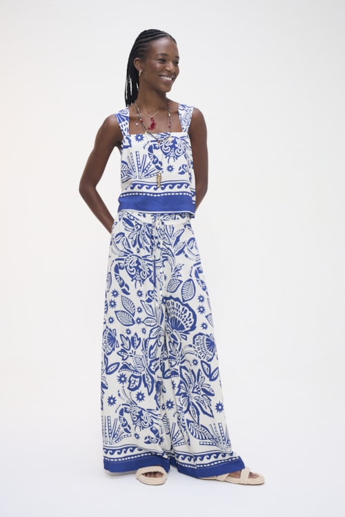 Calca Floral Nautico Estampado - foto 1