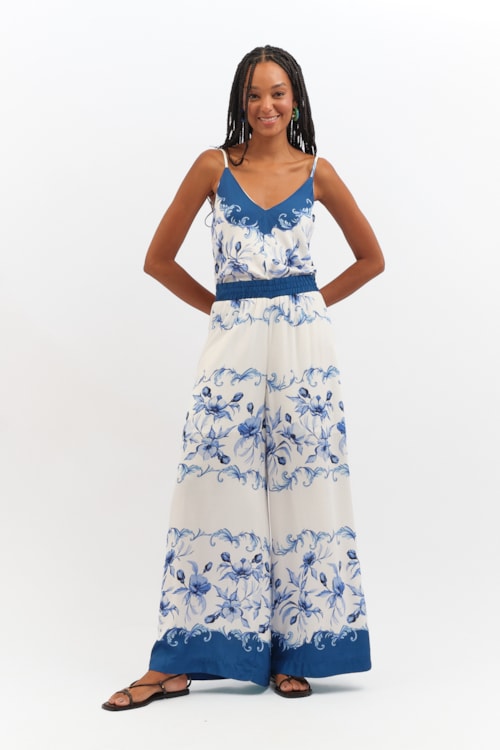 Calca Floral Oceano Estampado - foto 1