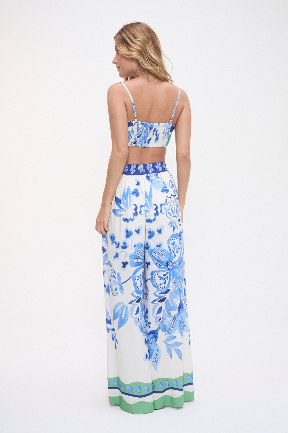 Calça Floral Pincelado Estampado