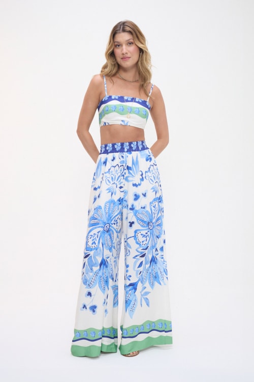 Calça Floral Pincelado Estampado - foto 2