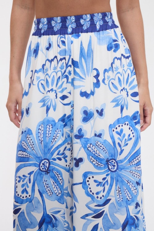 Calça Floral Pincelado Estampado - foto 3