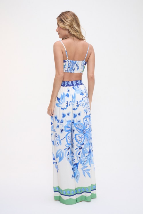 Calça Floral Pincelado Estampado - foto 4