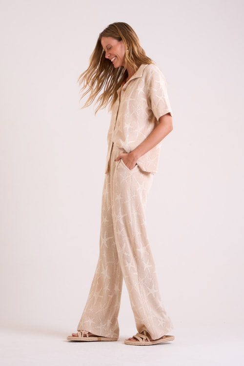 Calca Jacquard Marine Ouro - foto 3