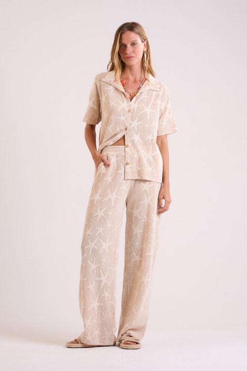 Calca Jacquard Marine Ouro - foto 1