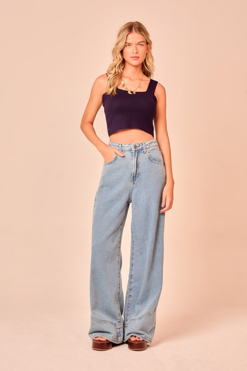 Calça Jeans Barra Ondas Jeans - foto 1