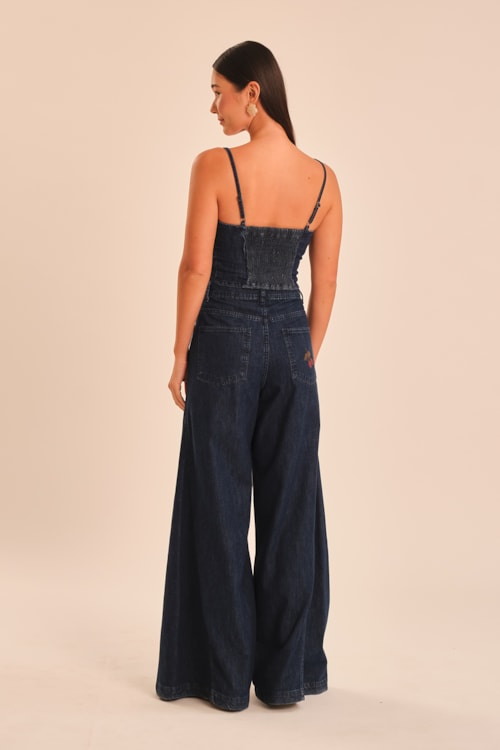 Calca Jeans Bordado Cereja Jeans - foto 4