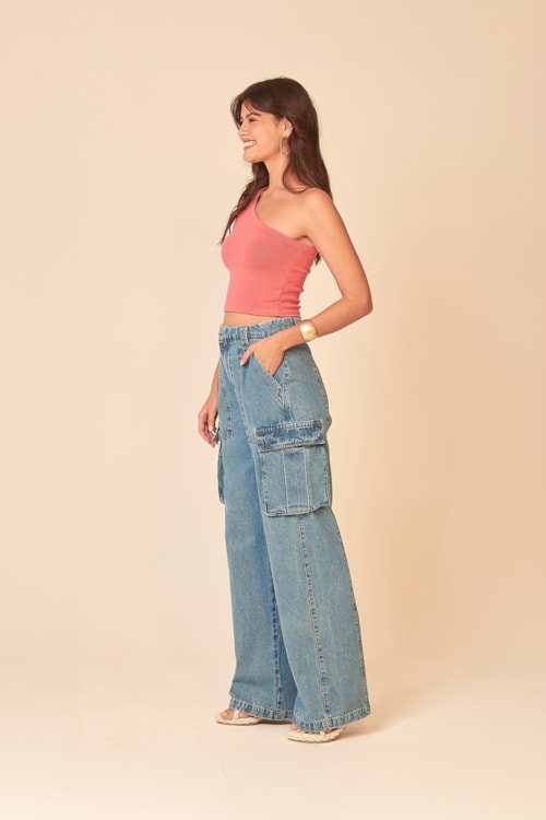 Calca Jeans Cargo Jeans - foto 2