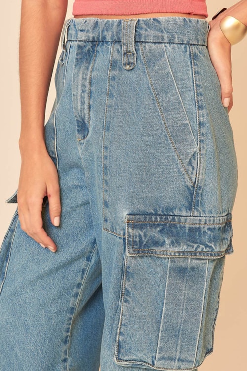Calca Jeans Cargo Jeans - foto 3