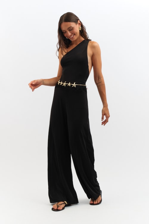 Calca Jersey Pantalona Preto - foto 3