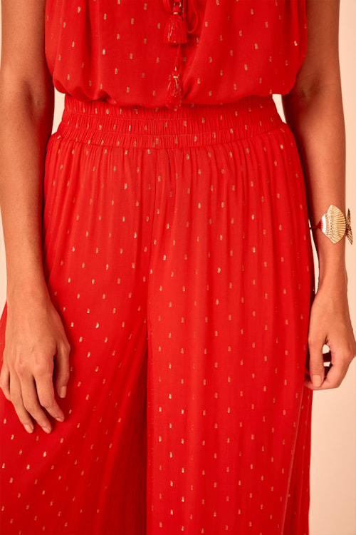 Calça Pantalona Aura Vermelho - foto 2