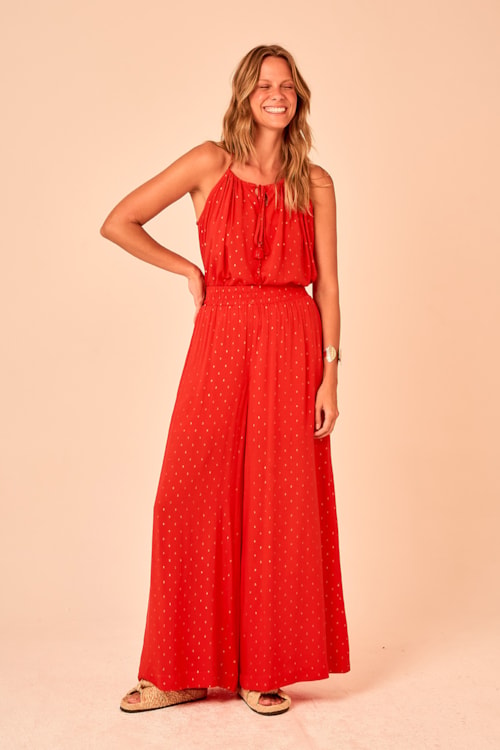 Calça Pantalona Aura Vermelho - foto 1