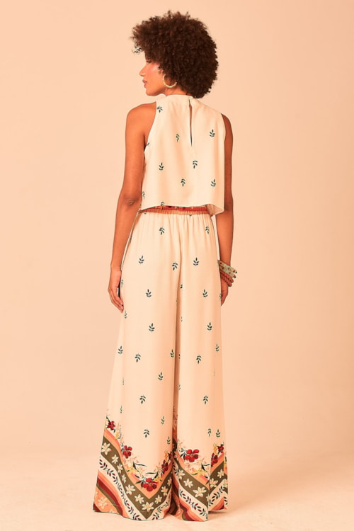 Calca Pantalona Chevron Floral Estampado - foto 5