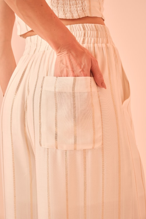 Calca Pantalona Chevron Lurex Off - foto 6