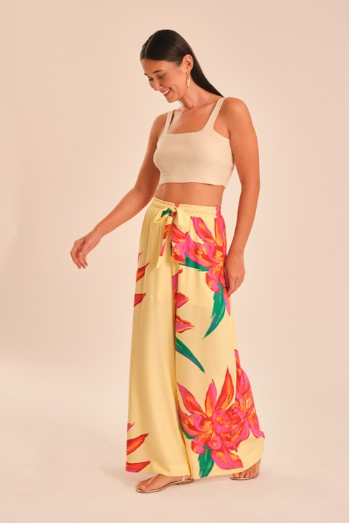 Calca Pantalona Floral Bold Estampado - foto 2