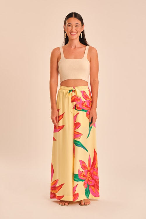 Calca Pantalona Floral Bold Estampado - foto 3