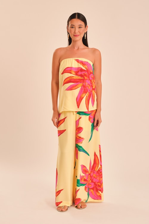 Calca Pantalona Floral Bold Estampado - foto 1