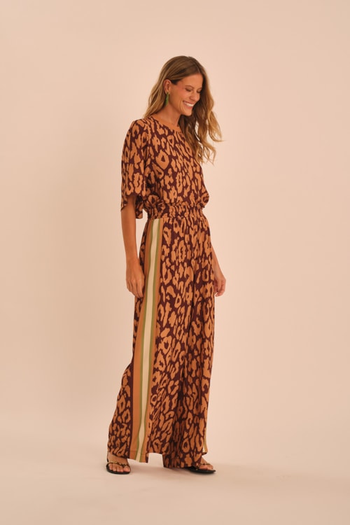 Calca Pantalona Leopard Estampado - foto 2