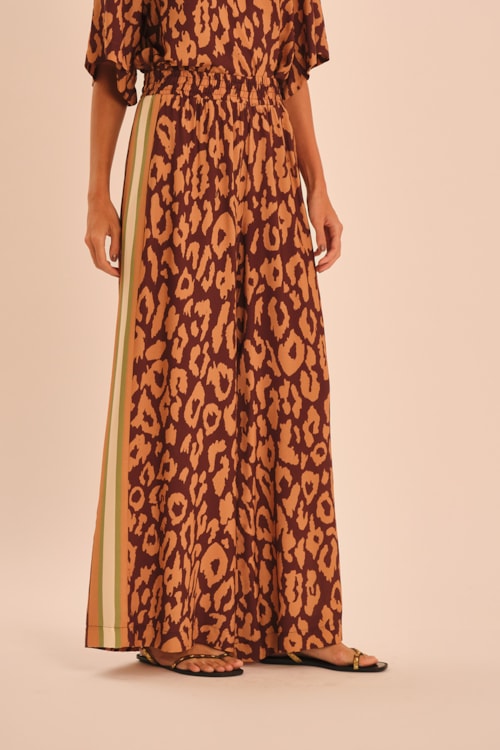 Calca Pantalona Leopard Estampado - foto 3