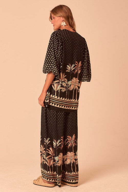 Calça Pantalona Tropical Poente Estampado - foto 3