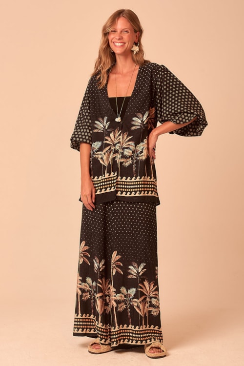 Calça Pantalona Tropical Poente Estampado - foto 1
