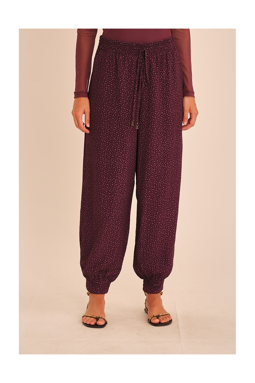 Calça Poa Estrela Estampado