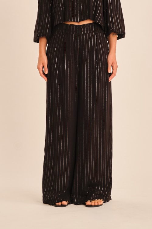 Calca Risca Lurex Preto - foto 2