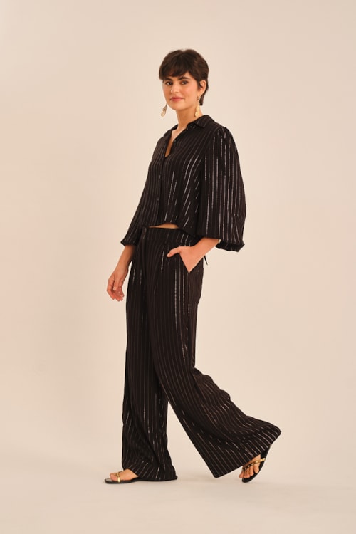 Calca Risca Lurex Preto - foto 3