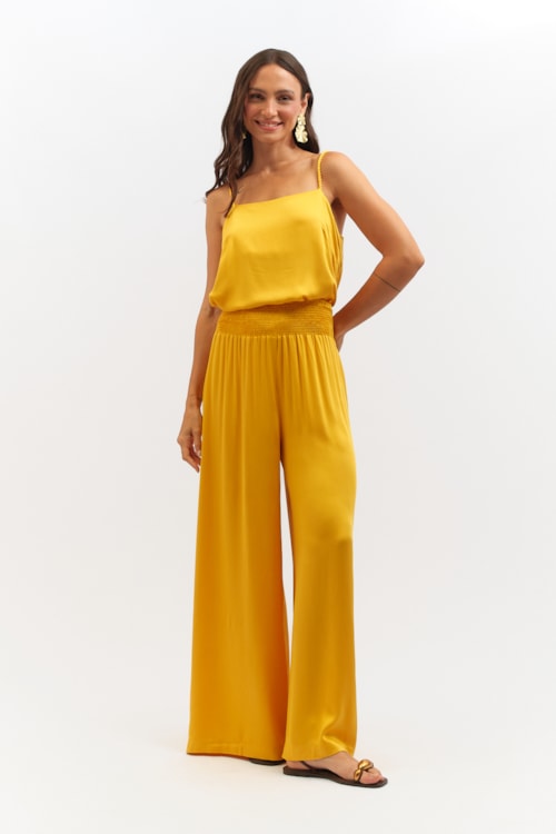 Calca Satin Amarelo Gold - foto 1