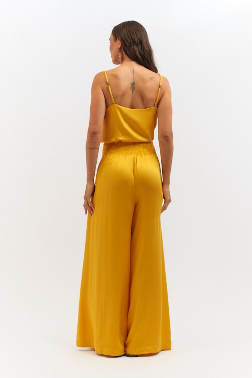 Calca Satin Amarelo Gold - foto 3